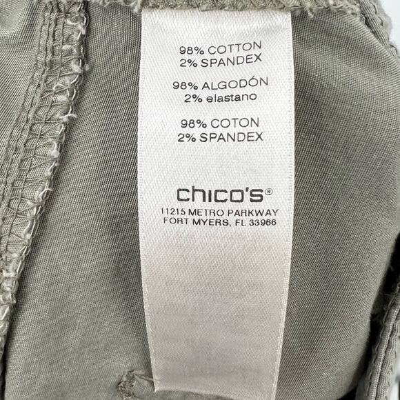 Chico’s pants women's 10 cropped elastic waist stretch tan - Picture 6 of 8